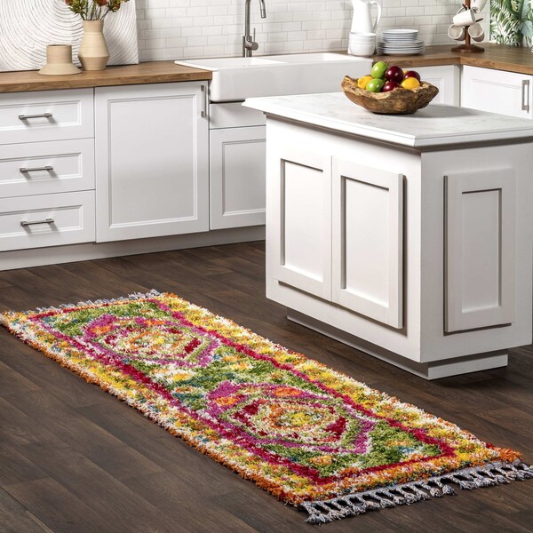 Nuloom Shania Medallion Shaggy Area Rug 2ft 8in x 8ft OZXL12A-2808 - main